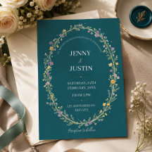 Blaue Grüne Florale Hochzeit