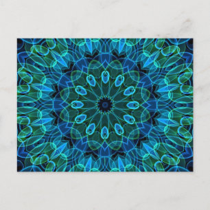 Blaue Grüne Gemeine Kaleidoskop Postkarte