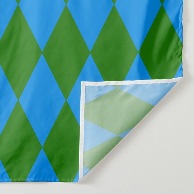 Blaue grüne Harlekin-Karuomuster-Design  Stoff (Von Creator hochgeladen)