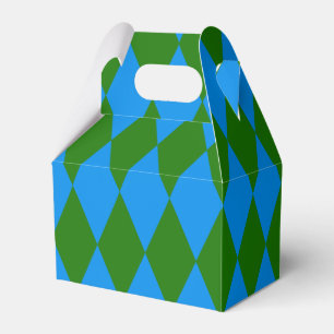 Blaue grüne Harlekin-Karuomuster Geschenkschachtel