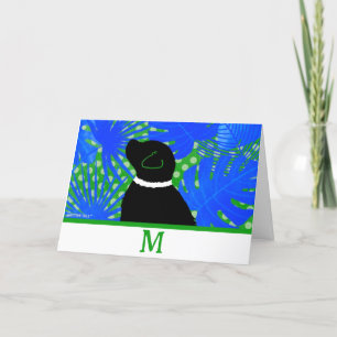 Blaue grüne Insel Schwarze Hund Karte