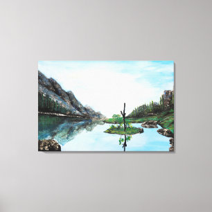 Blaue Grüne Landschaft Leinwanddruck