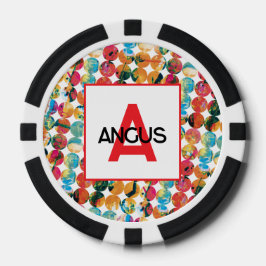 Blaue Grüne Orange Grunge-Kreis-Abstrakt Modern Pokerchips
