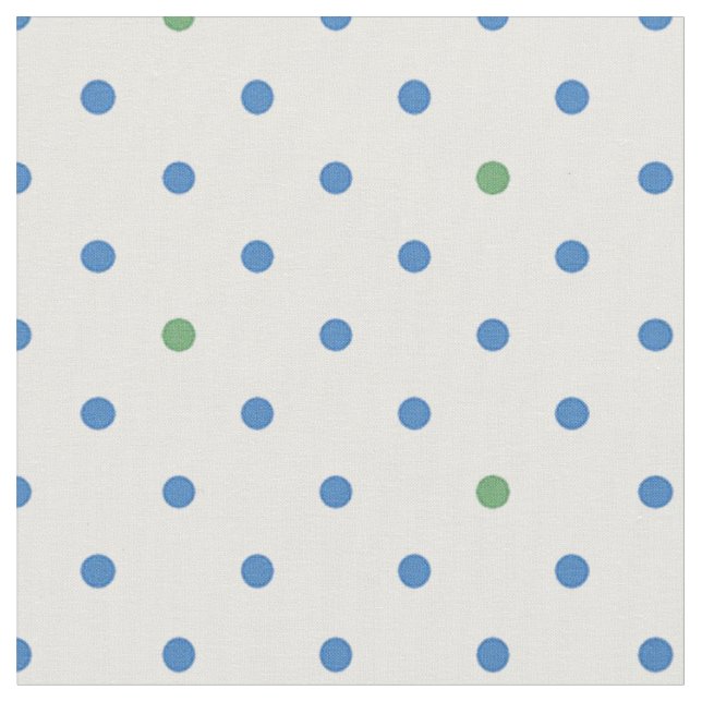 Blaue, grüne Polka-Punkte Stoff (Nahaufnahme)