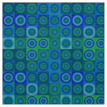 Blaue grüne Punkte und Quadrate