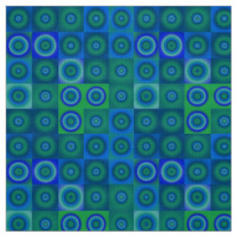 Blaue grüne Punkte und Quadrate Stoff