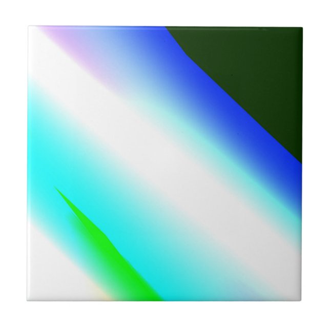 Blaue grüne Regenbogenfarben abstrakte Textur Fliese (Vorderseite)