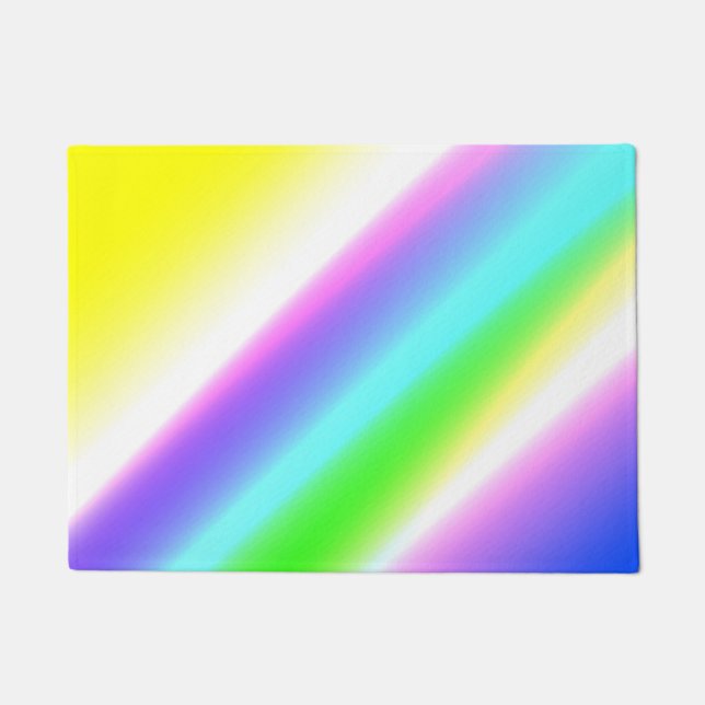 Blaue grüne Regenbogenfarben abstrakte Textur Fußmatte (Vorderseite)