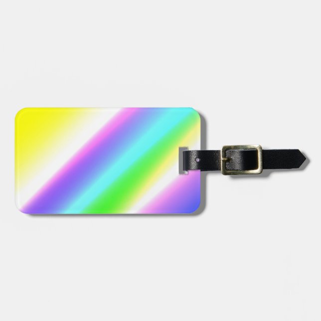 Blaue grüne Regenbogenfarben abstrakte Textur Gepäckanhänger (Vorderseite horizontal)