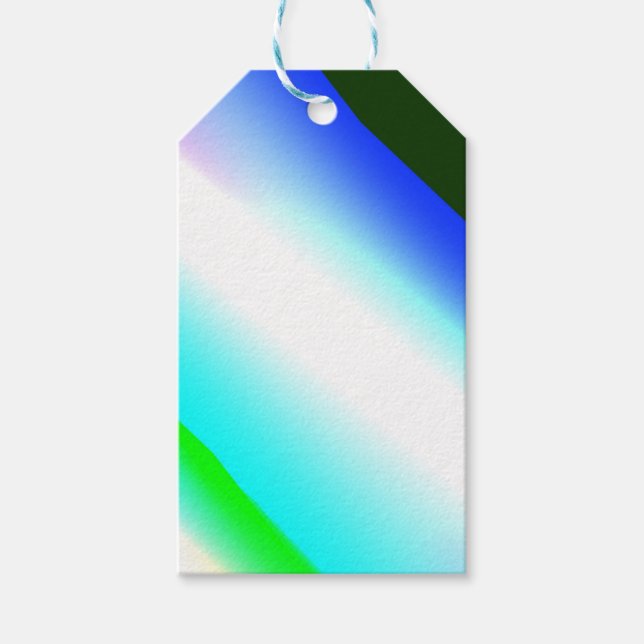 Blaue grüne Regenbogenfarben abstrakte Textur Geschenkanhänger (Vorderseite)