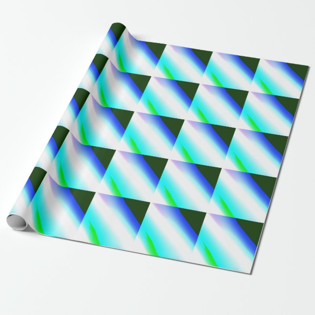 Blaue grüne Regenbogenfarben abstrakte Textur Geschenkpapier (Ungerollt)