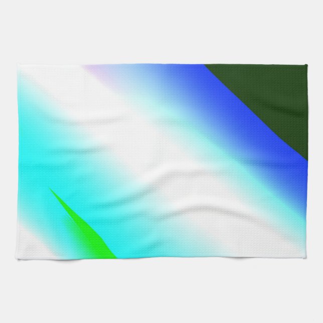 Blaue grüne Regenbogenfarben abstrakte Textur Geschirrtuch (Horizontal)