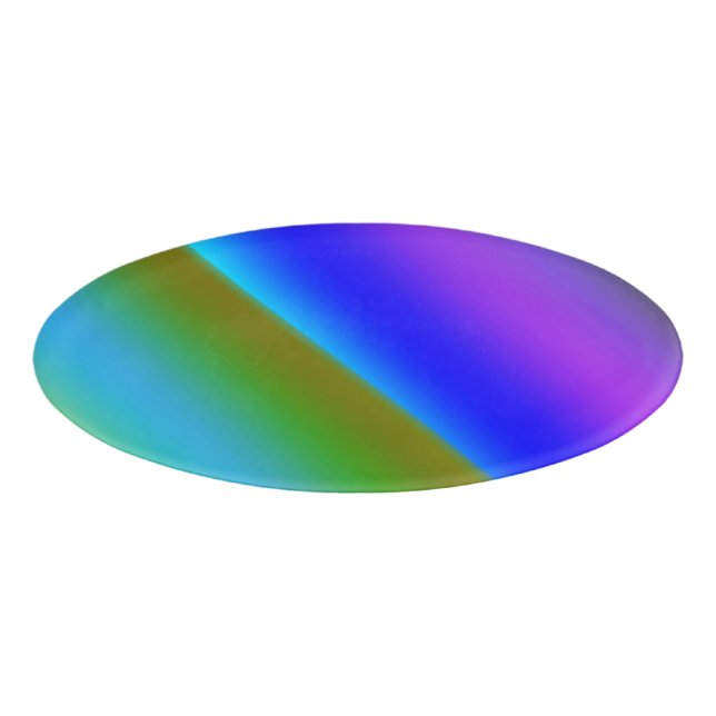 Blaue grüne Regenbogenfarben abstrakte Textur Namenschild (Vorderseite)