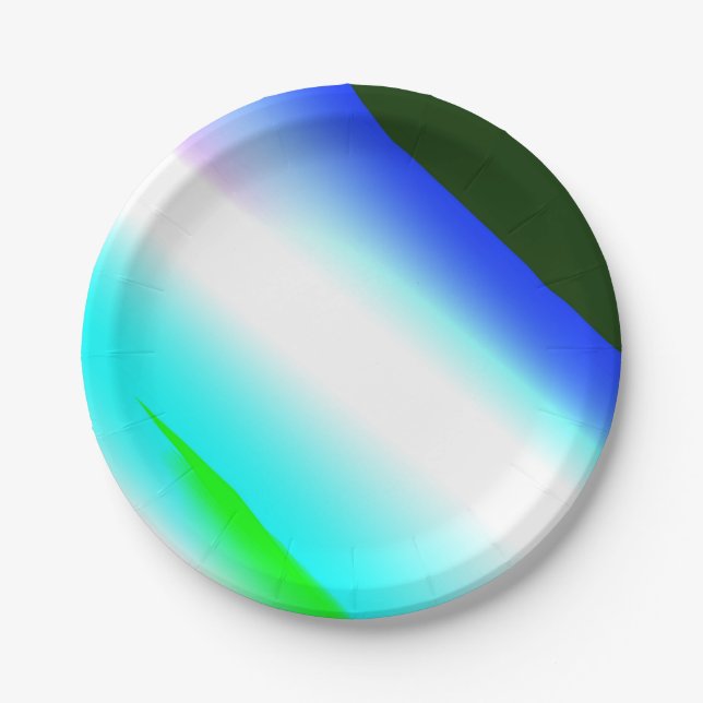 Blaue grüne Regenbogenfarben abstrakte Textur Pappteller (Vorderseite)