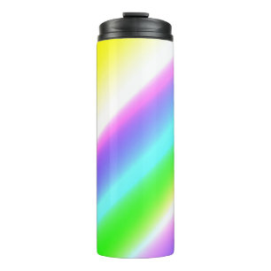 Blaue grüne Regenbogenfarben abstrakte Textur Thermosbecher