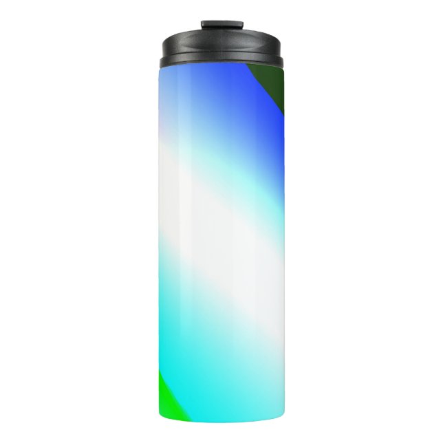 Blaue grüne Regenbogenfarben abstrakte Textur Thermosbecher (Vorderseite)