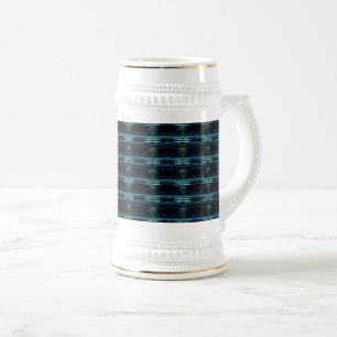 Blaue grüne Regenbogensteine , Artdeco-Muster Bierglas