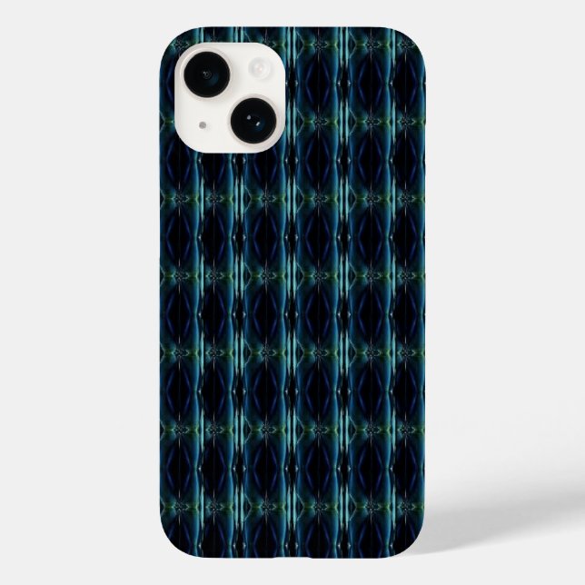 Blaue grüne Regenbogensteine , Artdeco-Muster Case-Mate iPhone 14 Hülle (Rückseite)