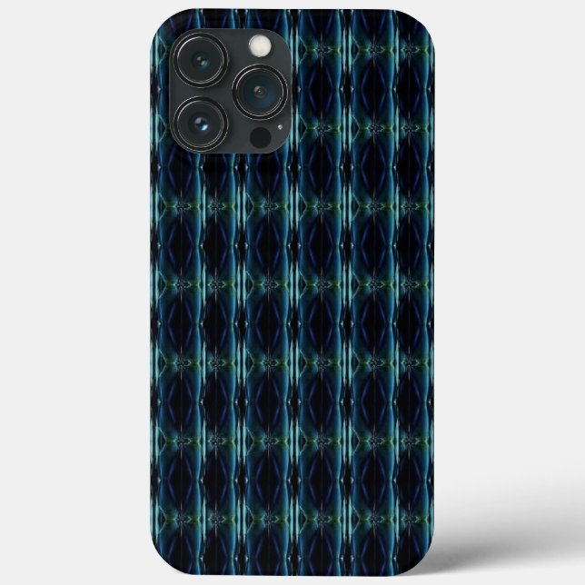 Blaue grüne Regenbogensteine , Artdeco-Muster Case-Mate iPhone Hülle (Rückseite)