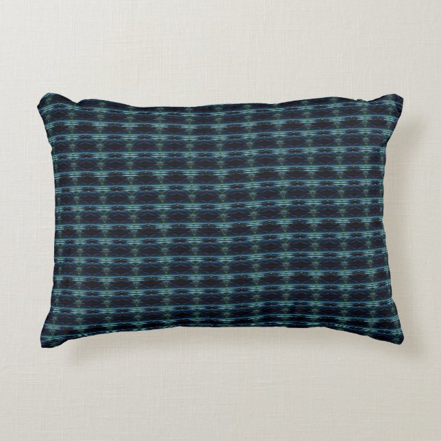Blaue grüne Regenbogensteine , Artdeco-Muster Dekokissen (Vorderseite)