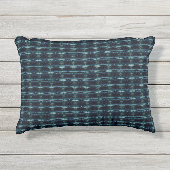 Blaue grüne Regenbogensteine , Artdeco-Muster Kissen Für Draußen (Vorderseite)
