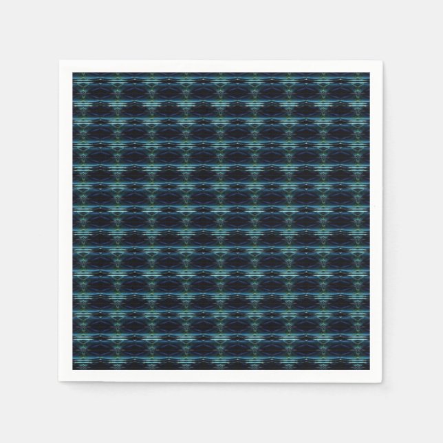 Blaue grüne Regenbogensteine , Artdeco-Muster Serviette (Vorderseite)