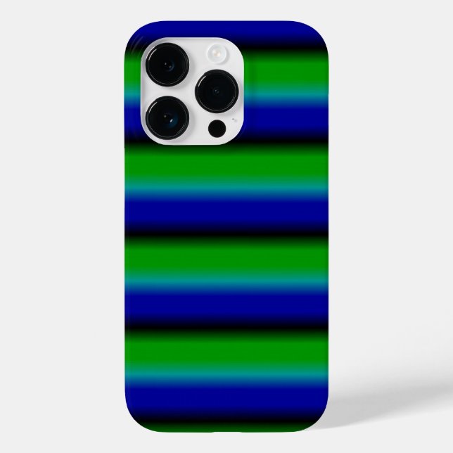 Blaue grüne Regenbogenstreifen Case-Mate iPhone Hülle (Rückseite)