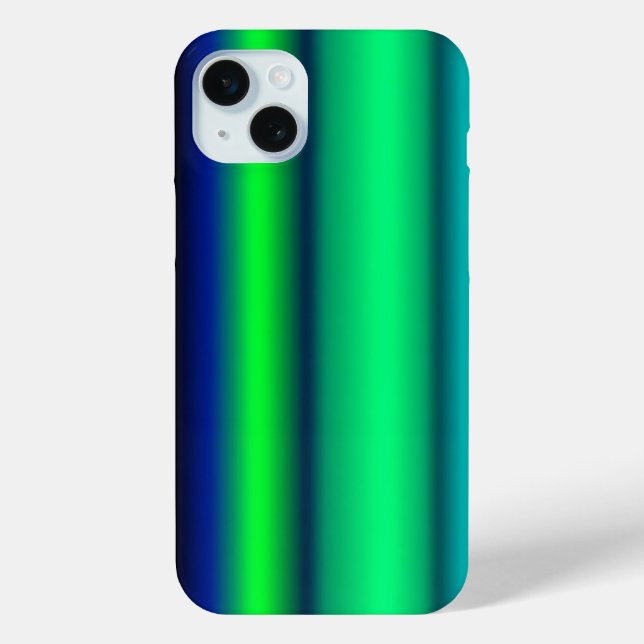 Blaue grüne Regenbogenstreifen iPhone 15 Mini Hülle (Rückseite)
