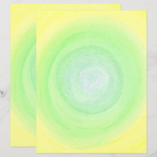 Blaue grüne Spur auf gelber Wasserfarbe, Papier