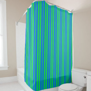 Blaue grüne stilvolle Streifenmuster-Design Duschvorhang