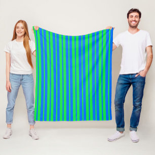 Blaue grüne stilvolle Streifenmuster-Design Fleecedecke