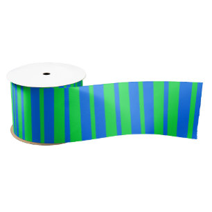 Blaue grüne stilvolle Streifenmuster-Design Satinband
