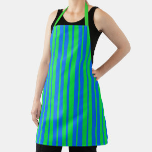 Blaue grüne stilvolle Streifenmuster-Design Schürze