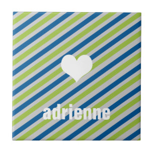 Blaue grüne Streifen Herzmoderne Displayplatte Fliese