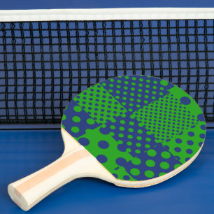 Blaue grüne Tupfen-Patchworkarbeit  Tischtennis Schläger