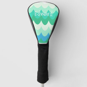 Blaue, grüne und Aquamarine geometrische Meereswe Golf Headcover