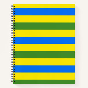 Blaue grüne und gelbe Streifen Design Notizbuch