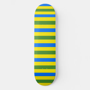 Blaue grüne und gelbe Streifen Design Skateboard