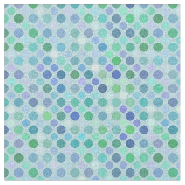 blaue, grüne, violette, blaue und rosa Punkte Stoff (Nahaufnahme)