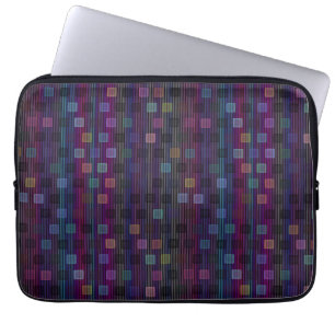 Blaue, grüne, violette, rosa Quadrate mit Streifen Laptopschutzhülle