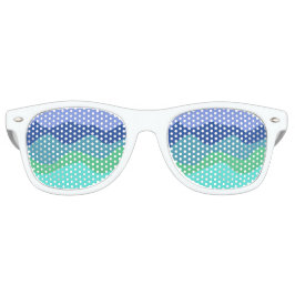 Blaue grüne Waves Farbenglanz Partybrille