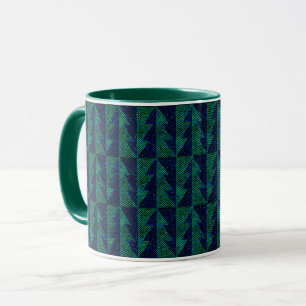 Blaue, grüne Weihnachtsbäume. Tasse