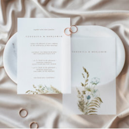 Blaue Grünpflanzen & getrocknete Pampas Hochzeit