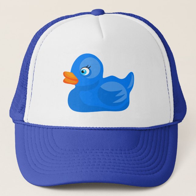 Blaue Gummiente Truckerkappe (Vorderseite)