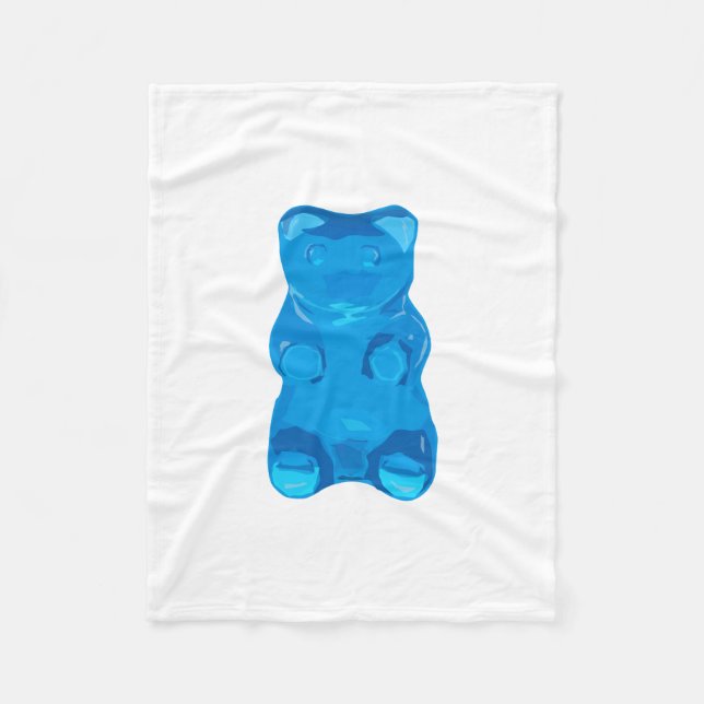Blaue Gummybear Illustration Fleecedecke (Vorderseite)