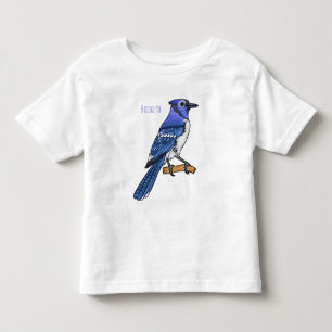Blaue Häher-Vogel-Cartoon-Illustration Kleinkind T-shirt