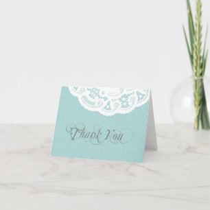 Blaue Häkelspitze Hochzeit Danksagungskarte Dankeskarte