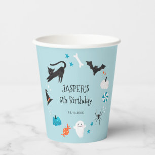 Blaue Halloween-Party Pappbecher