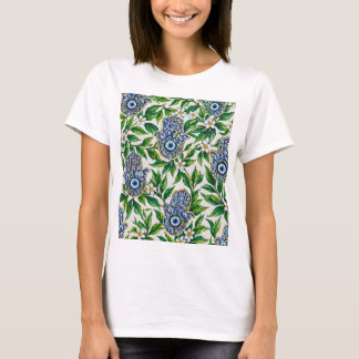 Blaue Hamsa-Hand von Fatima Blumengestaltung T-Shirt