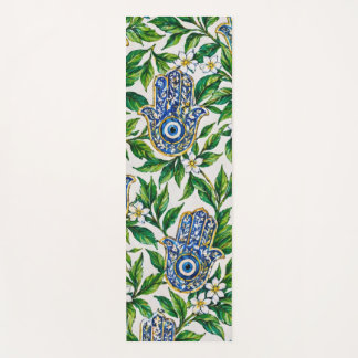 Blaue Hamsa-Hand von Fatima Blumengestaltung Yogamatte